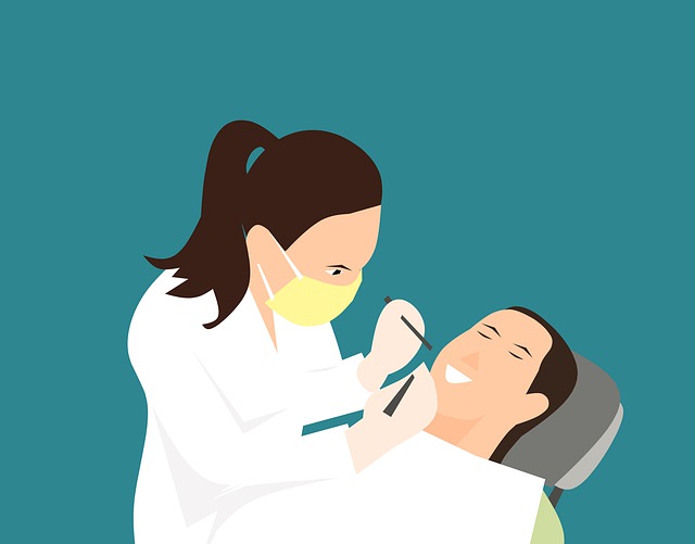 ilustrace zubařky a pacienta